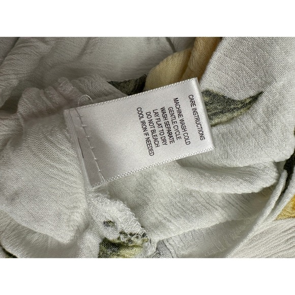 Womens Cottagecore Lemon Print Top Size M Botanical Mediterranean Fruit Cropped - Picture 5 of 8